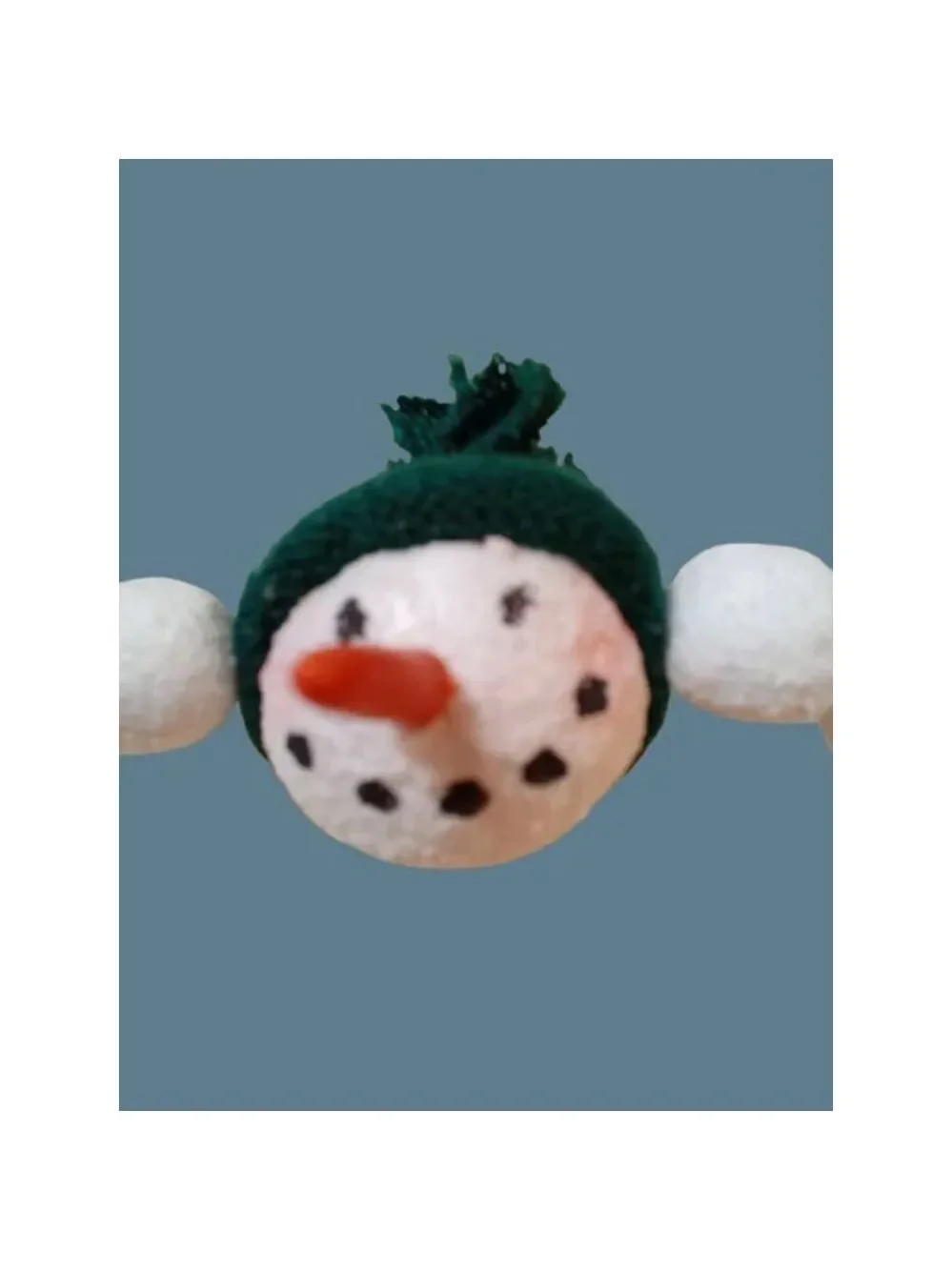 Set of 2 Vintage Snowman Head Garlands 12+ Feet Total Holiday Decor